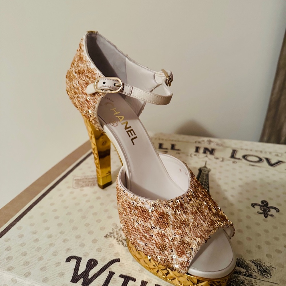 New Chanel peep toe pumps